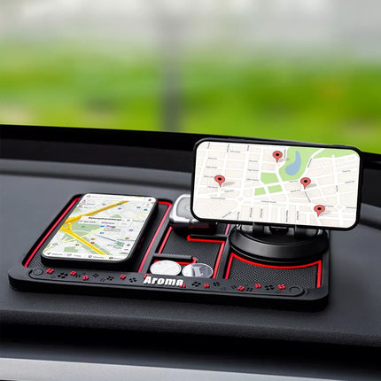 Anti-Slip Mat Phone Holder with Adjustable Viewing Angle and Non-Slip Base, Red or White, for Hands-Free Phone Use