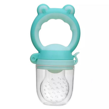 Baby Fruit Feeder Pacifier, Silicone Mesh Feeder for Fresh and Frozen Food, Easy Hold Handle, 4 Colour Options