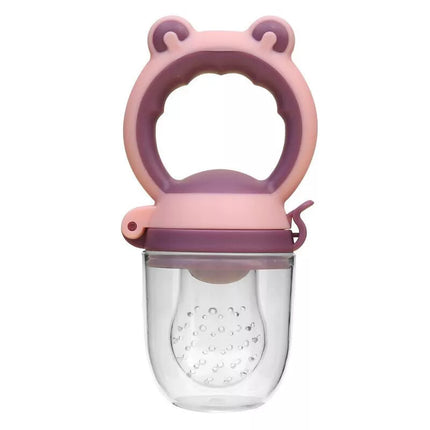 Baby Fruit Feeder Pacifier, Silicone Mesh Feeder for Fresh and Frozen Food, Easy Hold Handle, 4 Colour Options