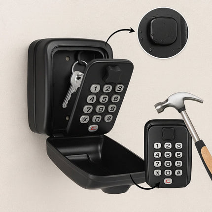 Outdoor Key Lock Box with Waterproof Metal Design | Secure Combination Safe for Key Storage and Easy Access