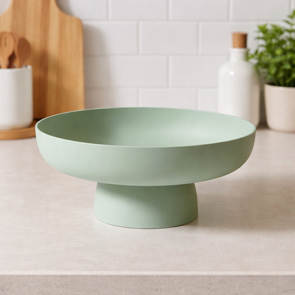 Table Fruit Bowl Pedestal Display with Open Design | Retro Kitchen Centerpiece for Fruit and Snacks
