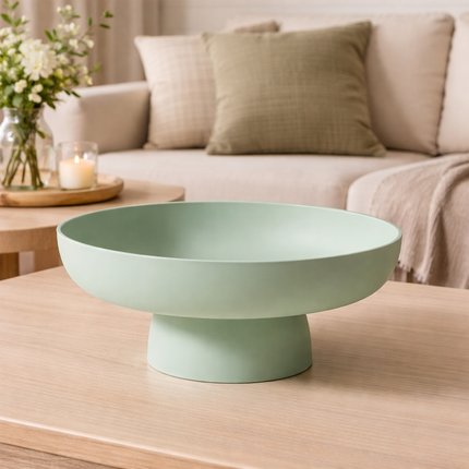 Retro Ceramic Fruit Bowl with Raised Pedestal Design | Stylish Serving Bowl for Kitchen Counter Display