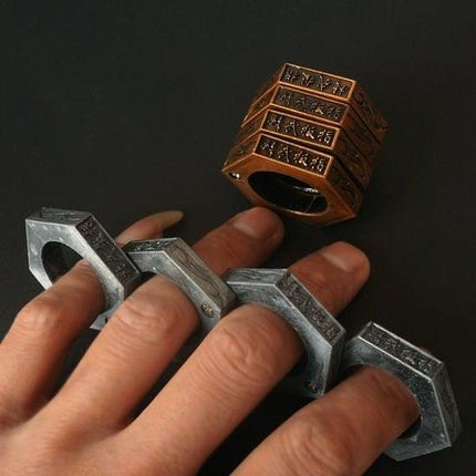 Stackable Rings, Stackable Ring Set with 4 Engraved Rings That Fan Out – image 4