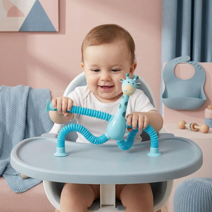 Interactive Sensory Giraffe Toy with Suction Cup Base | Engaging Educational Toy for Fine Motor Skills and Exploration