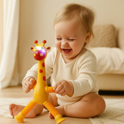 Interactive Sensory Giraffe Toy with Suction Cup Base | Engaging Educational Toy for Fine Motor Skills and Exploration
