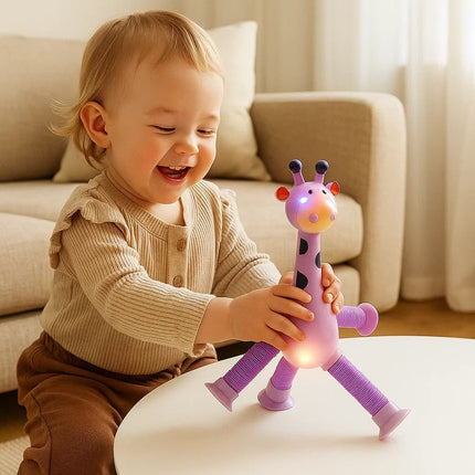 Interactive Sensory Giraffe Toy with Suction Cup Base | Engaging Educational Toy for Fine Motor Skills and Exploration