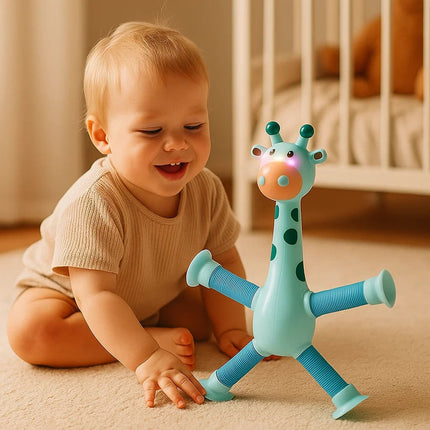 Interactive Sensory Giraffe Toy with Suction Cup Base | Engaging Educational Toy for Fine Motor Skills and Exploration