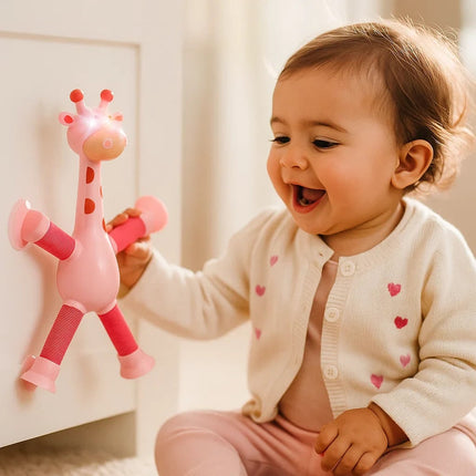Interactive Sensory Giraffe Toy with Suction Cup Base | Engaging Educational Toy for Fine Motor Skills and Exploration