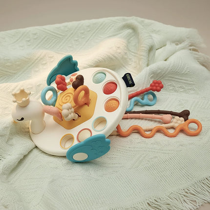 Sensory Baby Toy for Infants with Soft Buttons & Textured Cords | Teething & Fine Motor Skills Development