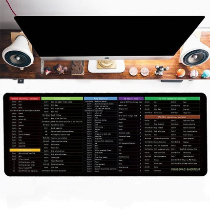 Ergonomic Shortcut Keys Mouse Pad with Smooth Surface | Ideal for Gaming and Productivity
