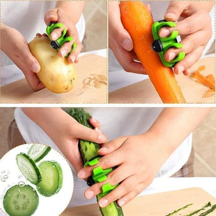 Vegetable Peeler with Adjustable Finger Grip and Shielded Blade, Ergonomic Fruit and Veg Peeler, Dishwasher Safe