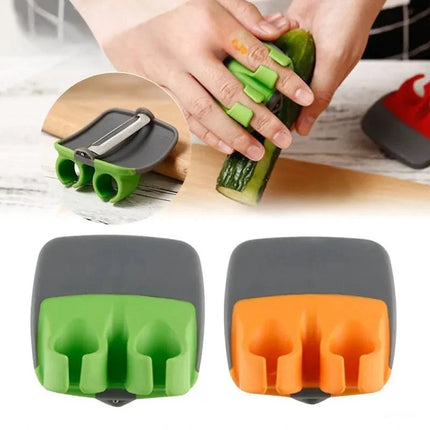 Vegetable Peeler with Adjustable Finger Grip and Shielded Blade, Ergonomic Fruit and Veg Peeler, Dishwasher Safe