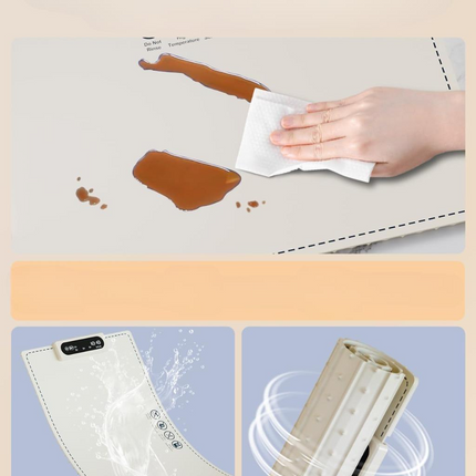 Heating Food Mat with Adjustable Heat Levels and 10 Second Heat Up, Warming Tray for Coffee, Soup and Plated Meals