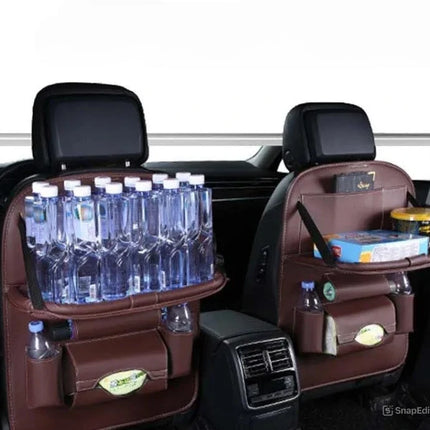 Backseat Car Organizer with Foldable Tray Table, Tablet Holder, Bottle Holders and Storage Compartments, 5 Colours