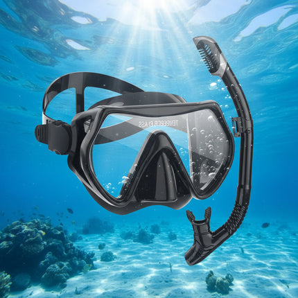 Snorkel Mask Set with 180° Panoramic View & Dry Snorkel | Comfortable Underwater Adventures for Adults