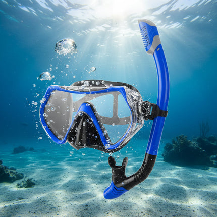 Snorkel Mask Set with 180° Panoramic View & Dry Snorkel | Comfortable Underwater Adventures for Adults