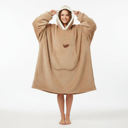 Hooded Wearable Blanket with Sleeves and Pocket | Cozy Design for Winter Comfort and Relaxation