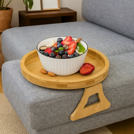 Sofa Side Table Armrest Tray with Adjustable Folding Design | Space-Saving Convenience for Drinks and Snacks