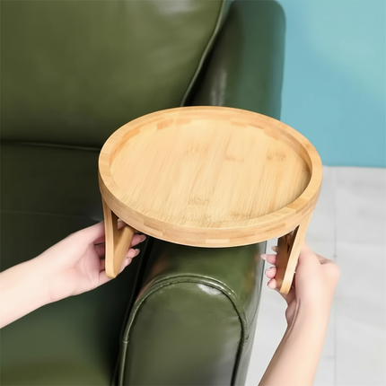 Sofa Side Table Armrest Tray with Adjustable Folding Design | Space-Saving Convenience for Drinks and Snacks