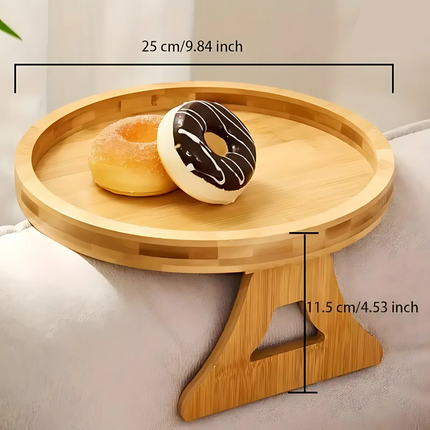 Sofa Side Table Armrest Tray with Adjustable Folding Design | Space-Saving Convenience for Drinks and Snacks