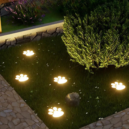 Solar Paw Print Lights for Outdoor Garden Path Decor | Waterproof with Automatic Dusk Sensor for Charming Illumination