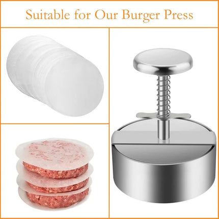 Stainless Steel Burger Press, Non Stick Hamburger Patty Maker, Manual Hamburger Press, Dishwasher Safe Meat Press