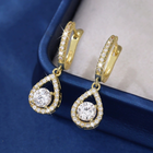 Dangle Earrings for Women, Gold Hoop Earrings with Teardrop Zircon Stones, Mothers Day Gift for Mom_00
