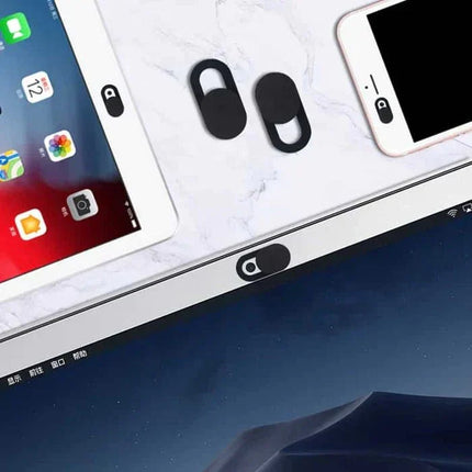 Anti-Spy Camera Cover with Ultra-Thin Profile, Webcam Privacy Cover for Laptops, Tablets and Phones, Black or White