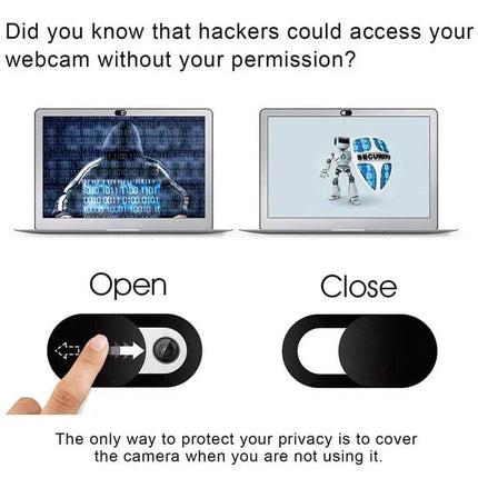 Anti-Spy Camera Cover with Ultra-Thin Profile, Webcam Privacy Cover for Laptops, Tablets and Phones, Black or White