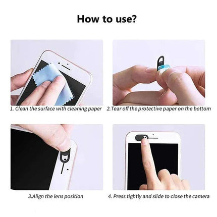 Anti-Spy Camera Cover with Ultra-Thin Profile, Webcam Privacy Cover for Laptops, Tablets and Phones, Black or White