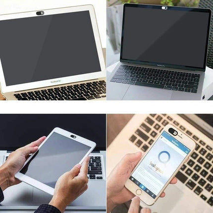 Anti-Spy Camera Cover with Ultra-Thin Profile, Webcam Privacy Cover for Laptops, Tablets and Phones, Black or White
