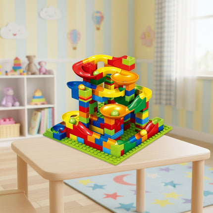 168-Piece Marble Run Toy Set with Ramps and Funnels | Hands-On STEM Building for Creative Play