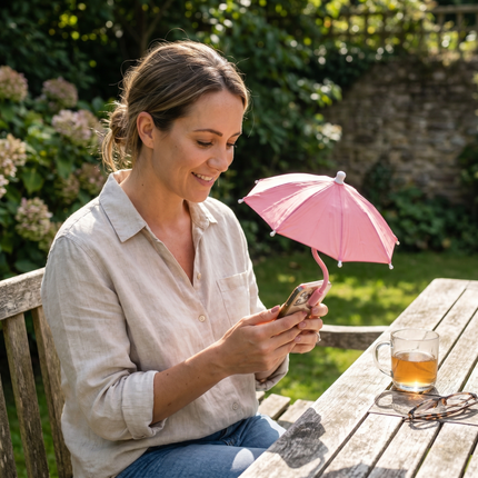 Phone Sun Shade Umbrella with Adjustable Gooseneck | Hands-Free Protection for Outdoor Viewing and Screen Glare Reduction