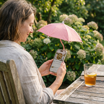 Phone Sun Shade Umbrella with Adjustable Gooseneck | Hands-Free Protection for Outdoor Viewing and Screen Glare Reduction