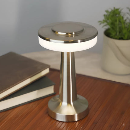 Small Table Lamp Cordless, Rechargeable LED Lamp with 3 Color Dimmable Light, Metal Bedside Lamp for Dining Table_09