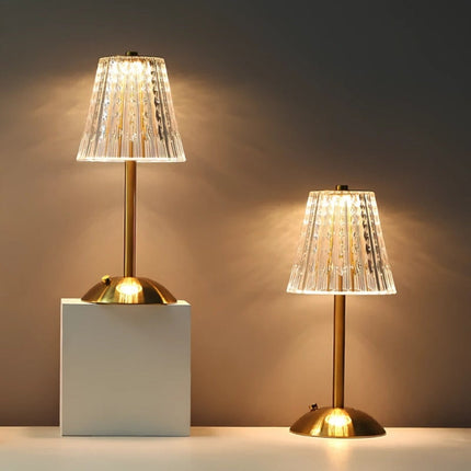 Crystal Table Lamp with Cordless Rechargeable Design | Dimmable LED Lighting for Elegant Home Ambiance