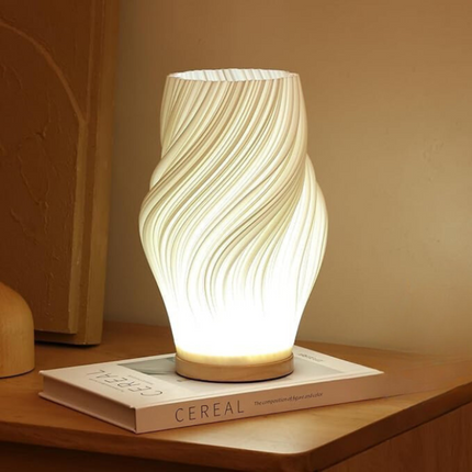 USB Dimmable Table Lamp with Wave Shade Design | Adjustable Brightness for Relaxing Home Lighting