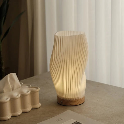 USB Dimmable Table Lamp with Wave Shade Design | Adjustable Brightness for Relaxing Home Lighting