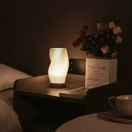 USB Dimmable Table Lamp with Wave Shade Design | Adjustable Brightness for Relaxing Home Lighting