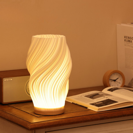 USB Dimmable Table Lamp with Wave Shade Design | Adjustable Brightness for Relaxing Home Lighting