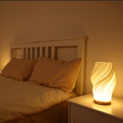 USB Dimmable Table Lamp with Wave Shade Design | Adjustable Brightness for Relaxing Home Lighting