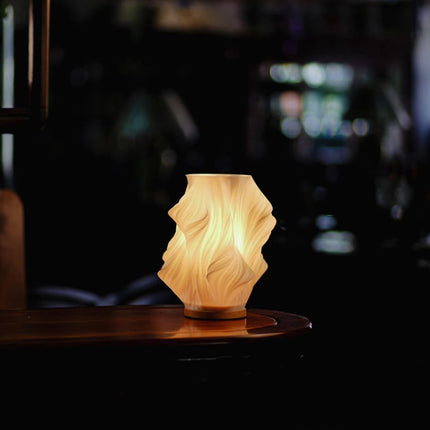 USB Dimmable Table Lamp with Wave Shade Design | Adjustable Brightness for Relaxing Home Lighting