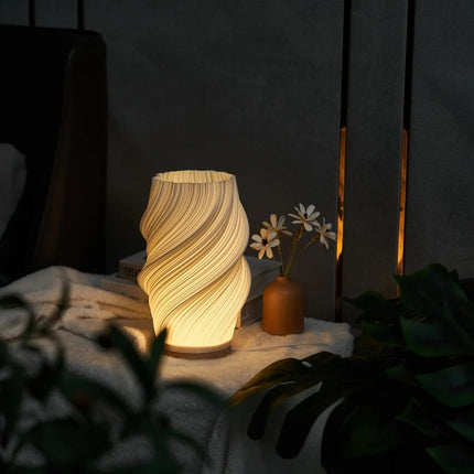 USB Dimmable Table Lamp with Wave Shade Design | Adjustable Brightness for Relaxing Home Lighting