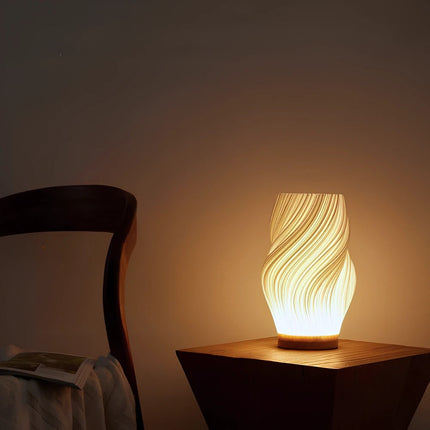 USB Dimmable Table Lamp with Wave Shade Design | Adjustable Brightness for Relaxing Home Lighting