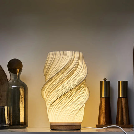USB Dimmable Table Lamp with Wave Shade Design | Adjustable Brightness for Relaxing Home Lighting