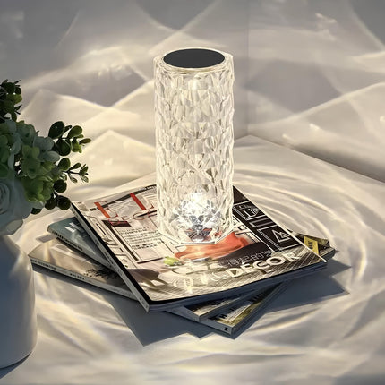 Table Lamp Touch Control, Rechargeable Lamp with Remote and 16 Color Mood Light, Crystal Bedside Lamp for Bedroom_09