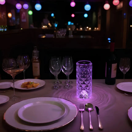 Table Lamp Touch Control, Rechargeable Lamp with Remote and 16 Color Mood Light, Crystal Bedside Lamp for Bedroom_13