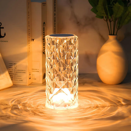 Table Lamp Touch Control, Rechargeable Lamp with Remote and 16 Color Mood Light, Crystal Bedside Lamp for Bedroom_01