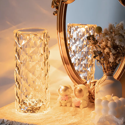 Table Lamp Touch Control, Rechargeable Lamp with Remote and 16 Color Mood Light, Crystal Bedside Lamp for Bedroom_03