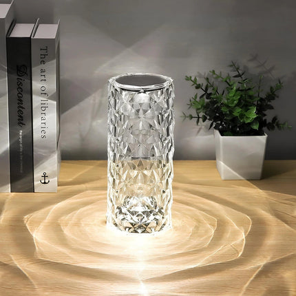 Table Lamp Touch Control, Rechargeable Lamp with Remote and 16 Color Mood Light, Crystal Bedside Lamp for Bedroom_05